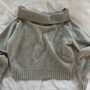 Hollister grey off the shoulder sweater top